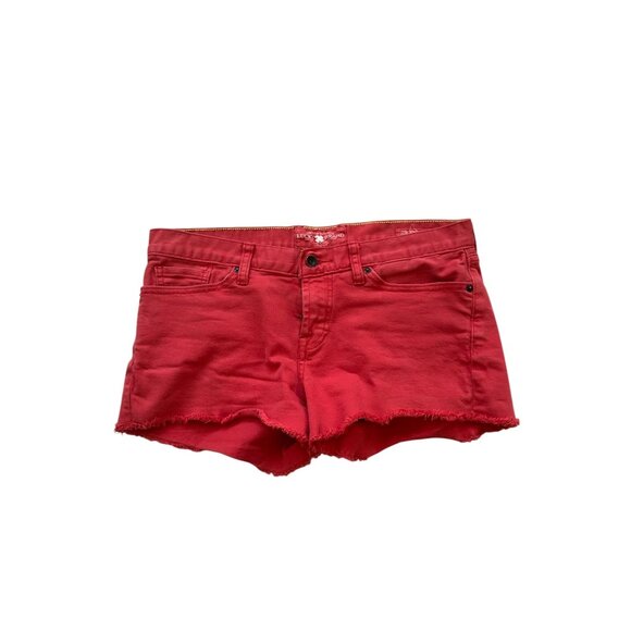 LUCKY BRAND Red Denim Riley Shorts Size 6 - Picture 1 of 8